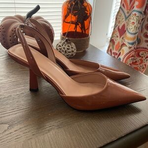 Elegant Brown Slingback Heels